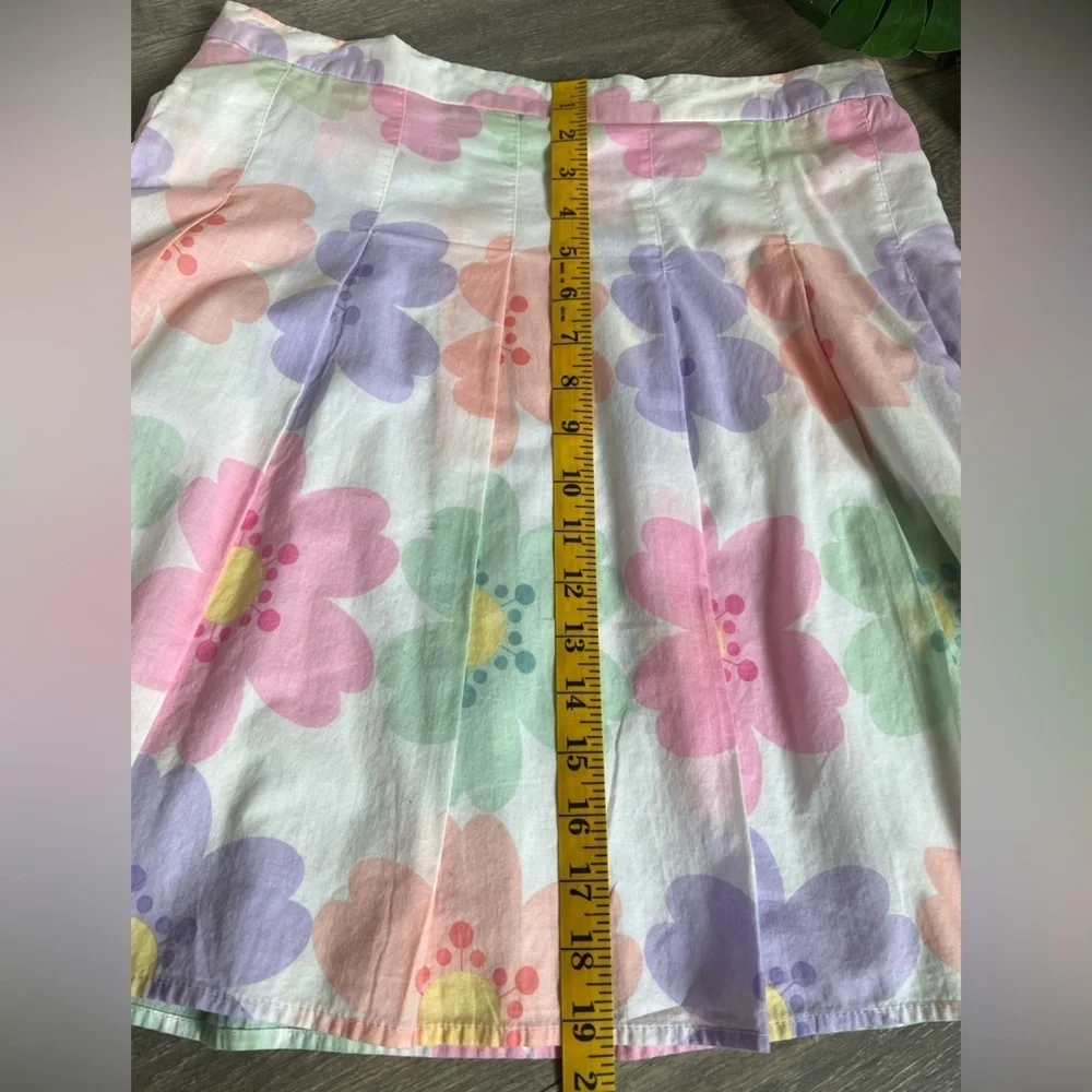 Honey punch pleated pastel floral skirt.